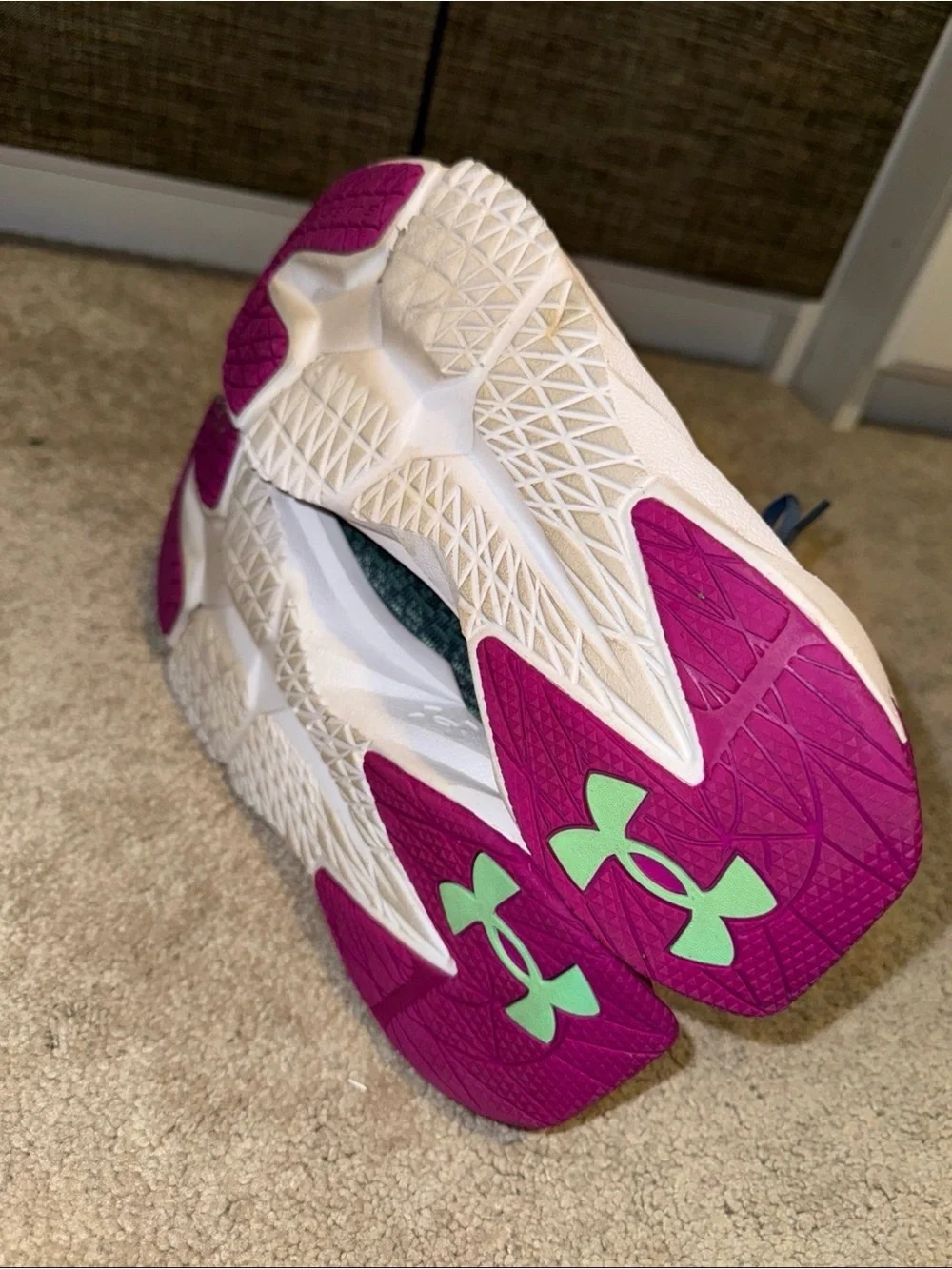 Under Armour   Gray, Teal & Pink Athletic Sneakers
